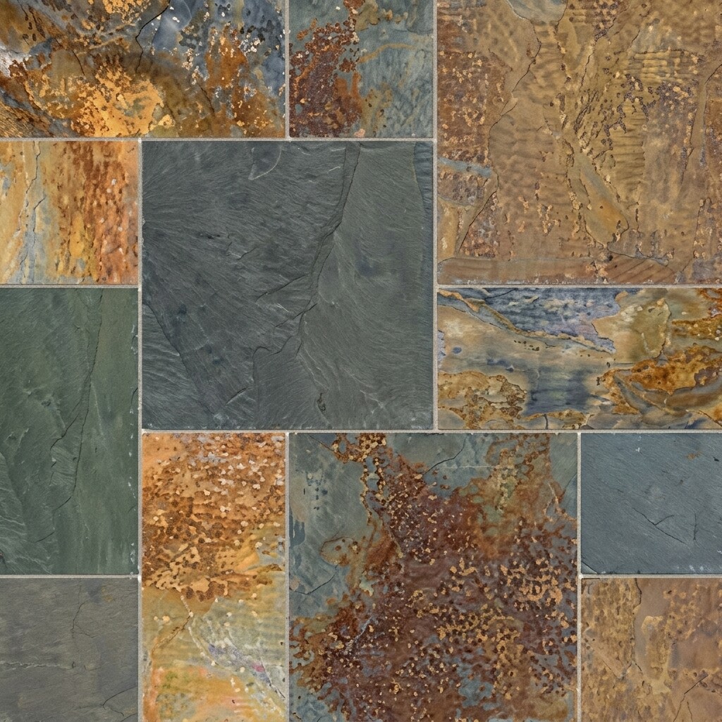 Multicolour slate tiles