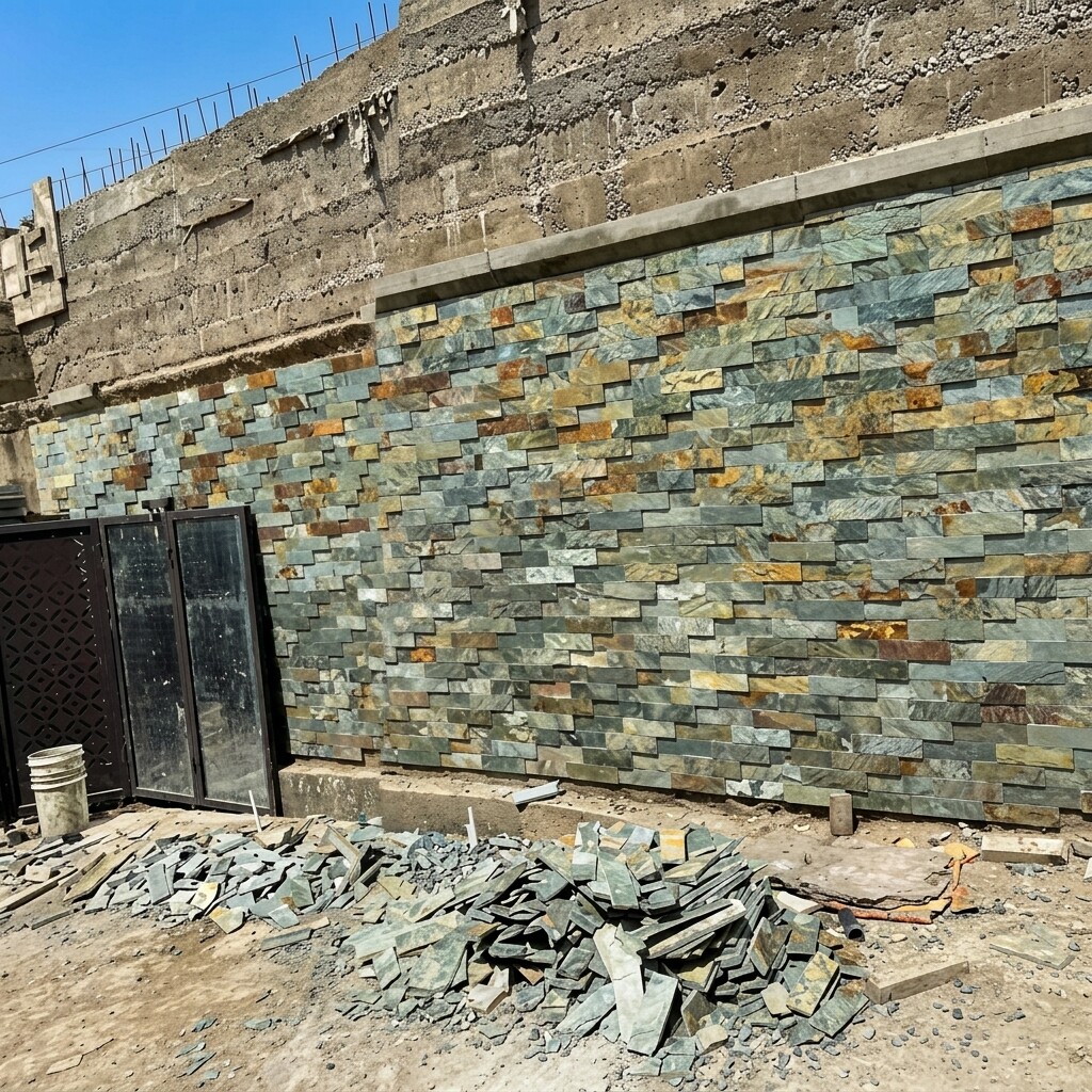 Cladded compound retaining wall project, Accra